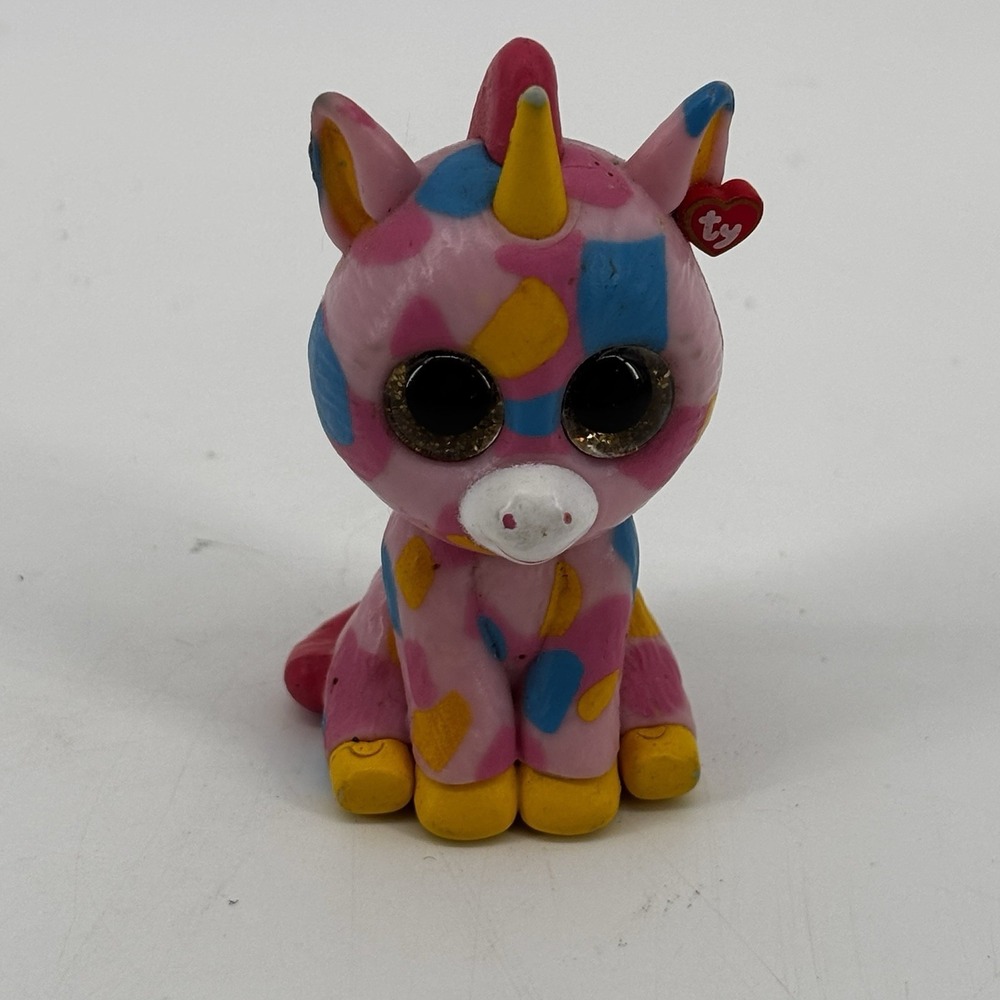 TY Beanie Boos Unicorn Mini Boo Figure Pink Fantasia the Unicorn Big Eyes 2 Inch